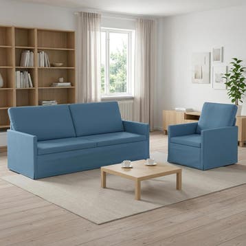 vidaXL bank / zetelstel 2 pcs Blauw Corduroy stof, Verzenden, Nieuw