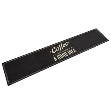 vidaXL Keukenmat wasbaar koffietekst 60x300 cm fluweel, Verzenden, Nieuw