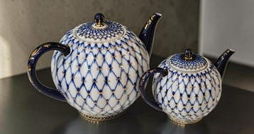 Lomonosov - Théière (2) - Cobalt Net - Porcelaine
