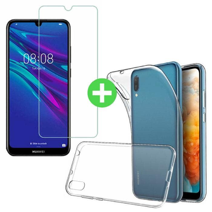 Huawei Y5 2019 Transparant TPU Hoesje + Screen Protector, Telecommunicatie, Mobiele telefoons | Hoesjes en Screenprotectors | Overige merken