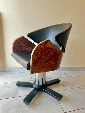 Fauteuil - Chrome, Cuir synthétique, Panneaux latéraux à