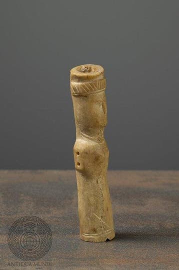 Romano - Egyptisch Been Bot-idool / Antropomorfe figuur - 11, Antiek en Kunst
