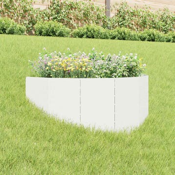 vidaXL Gazonrand 100 x 45 cm Staal Wit, Verzenden, Nieuw