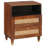 vidaXL Nachttafels met lade 50 x 33 x 62 cm Massief Mango, Verzenden, Nieuw