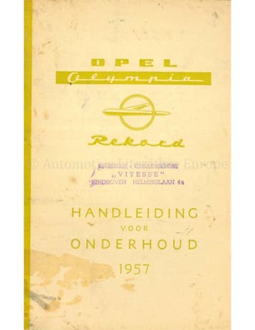 1957 OPEL OLYMPIA REKORD INSTRUCTIEBOEKJE NEDERLANDS