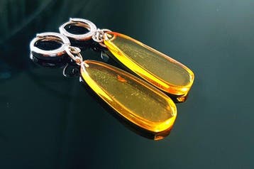 Natuurlijke Baltische amber oorbellen - Barnsteen (Zonder