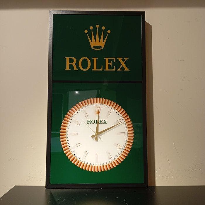 Insigne spécial éclairé Rolex (reproduction) - Enseigne, Antiek en Kunst, Curiosa en Brocante