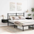 vidaXL Nachtkastje 2 pcs Zwart Eiken 35 x 35 x 20 cm Bewerkt, Verzenden, Nieuw