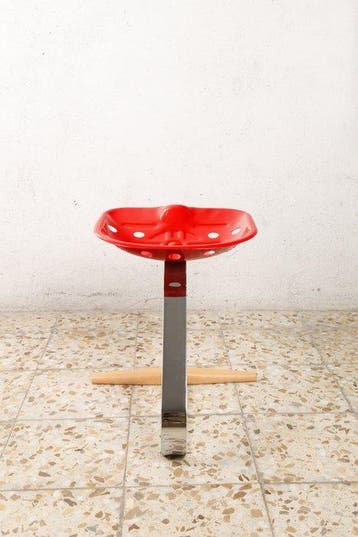 Zanotta - Achille Castiglioni - Kruk - Mezzadro - Rood -