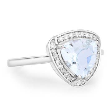 Bague - 14 carats Or blanc - 1.25ct. tw. Aigue-marine -, Bijoux, Sacs & Beauté