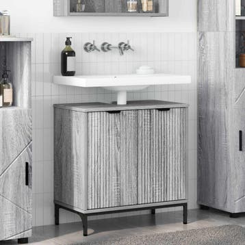 vidaXL Wastafel kabinet voor de badkamer Grijs Sonoma, Verzenden, Nieuw