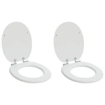 vidaXL Toiletbril 2 pcs Wit 44 x 38 cm Bewerkt hout, Verzenden, Nieuw