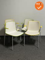 Kantinestoel Pedrali tweet - Wit met geel en groen - Set van, Vergader- of Presentatieruimte, Ophalen of Verzenden, Gebruikt, Stoel