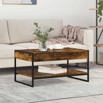 vidaXL Salontafel Rook Eik 80 x 50 x 40 cm Bewerkt hout, Verzenden