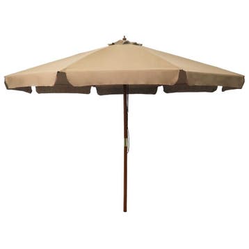 Parasol 330cm Taupe | 35% Retour Deal | Sla nu toe!, Tuin en Terras, Verzenden, Zo goed als nieuw, 3 tot 4 meter, Stokparasol