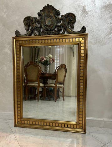 Wandspiegel - Verguld hout - Cornucopia Francese 110cm