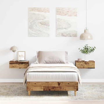 vidaXL Bedframe zonder matras 90x200 cm spaanplaat bewerkt, Verzenden