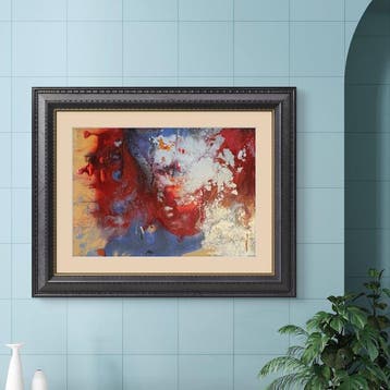 Dordevic Miodrag (1936) - Composition abstraite rouge, bleu