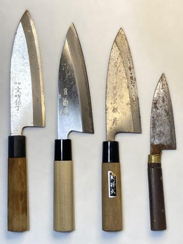 Keukenmes - Staal, Hout - Japan - Restauratie, Antiek en Kunst