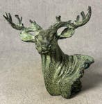 Beeld, Hert - 16.5 cm - Brons, Antiek en Kunst