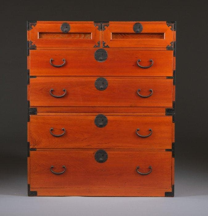 Meuble à tiroirs Takayama avec compartiment secret - Hinoki, Antiquités & Art, Antiquités | Autres Antiquités