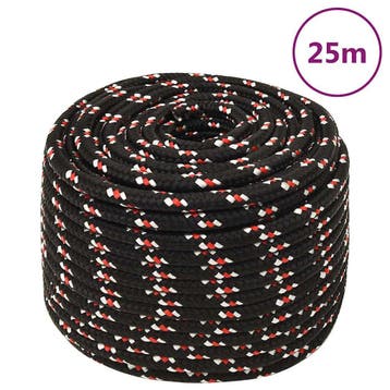 vidaXL Boot touw 12 mm 25 m polypropyleen zwart, Verzenden