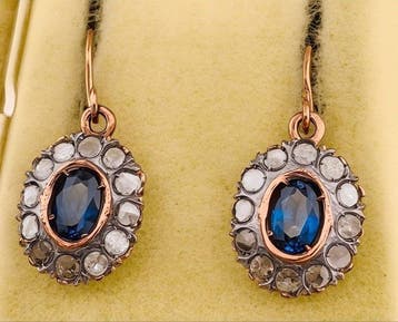 Zonder minimumprijs - Oorbellen - 9 kt. Roségoud, Zilver