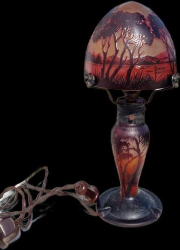 Daum Nancy - Nachtlampje - Glas - Zeldzame lamp voor het, Antiquités & Art