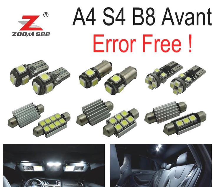 KIT 20 AMPOULES LED INTÉRIEUR POUR AUDI A4 S4 B8 QUATTRO AVA, Auto-onderdelen, Verlichting, Verzenden