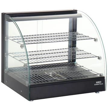 Warmhoudvitrine | Zwart | 30°C/90°C | Statisch | 3 Niveaus, Verzenden