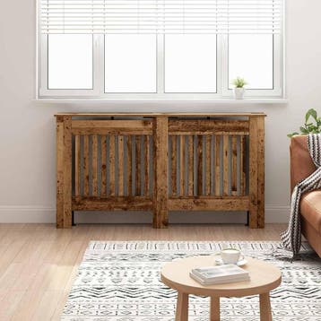 vidaXL Radiator Cover Oud hout 152 x 19 x 81,5 cm Bewerkt, Doe-het-zelf en Bouw, Verwarming en Radiatoren, Verzenden, Nieuw