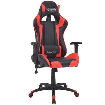 vidaXL Bureau-/gamestoel verstelbaar kunstleer rood, Verzenden, Nieuw