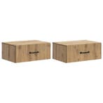 vidaXL Muurbevestigde Nachttafel 2 pcs Artisanaal eiken, Verzenden, Nieuw