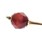 Vintage gouden kegelhanger met granaat (Hanger of bedel), Ophalen of Verzenden
