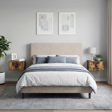 vidaXL Muurbevestigde Nachttafel 2 st Gerookt eiken 33 x, Huis en Inrichting, Verzenden, Nieuw