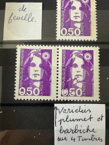 Frankrijk - Studie Marianne de Briat variëteiten,, Gestempeld