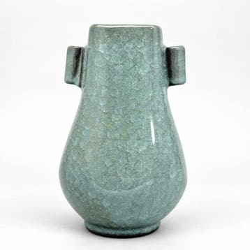 Vase - Céramique, glaçure céladon - Japon - Émail craquelé