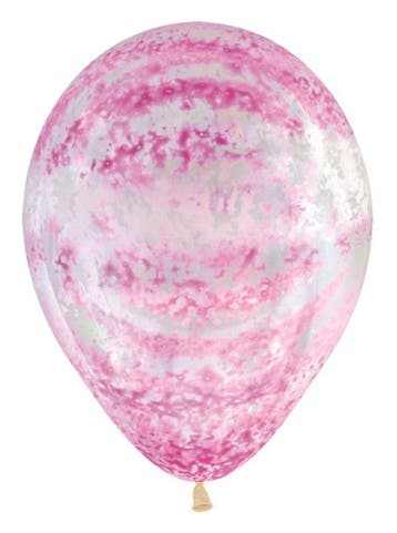 Ballonnen Graffiti Pink Crystal Clear 30cm 25st, Verzenden