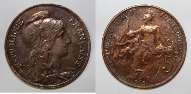 France Frankreich Km 842 5 Centimes 1910 Type Dupuis, Postzegels en Munten, Munten | Europa | Niet-Euromunten, België, Verzenden
