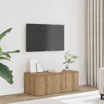 vidaXL Tv-meubel 80x34x30 cm bewerkt hout artisanaal, Huis en Inrichting, Kasten |Televisiemeubels, Verzenden, Nieuw