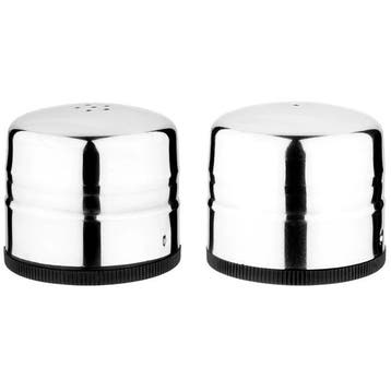 Peper-/Zoutstrooiers | RVS | 0.14L | 2 Stuks | Ø70x60(h)mm, Verzenden, Nieuw in verpakking