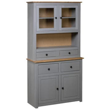 vidaXL Hoge kast Panama Range 93x40,5x180 cm massief, Verzenden, Nieuw