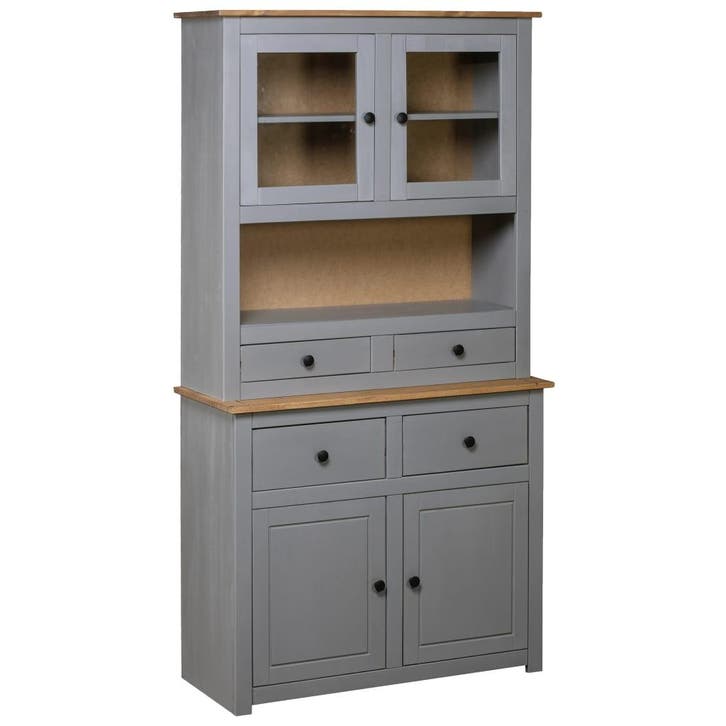vidaXL Hoge kast Panama Range 93x40,5x180 cm massief, Huis en Inrichting, Kasten | Overige, Nieuw, Verzenden