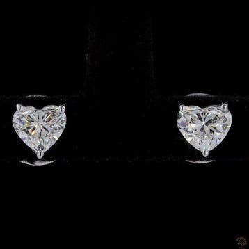 Oorstekers - 14 karaat Witgoud - 0.82ct. tw. Diamant