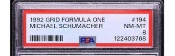 1992 Grid Michael Schumacher #194 - Rookie Card - PSA 8, Nieuw