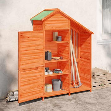vidaXL Tuinschuur 120x53,5x170 cm massief grenenhout bruin, Verzenden