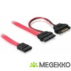 Delock 84418 Kabel Slim SATA female > SATA 7-polig + SATA, Verzenden