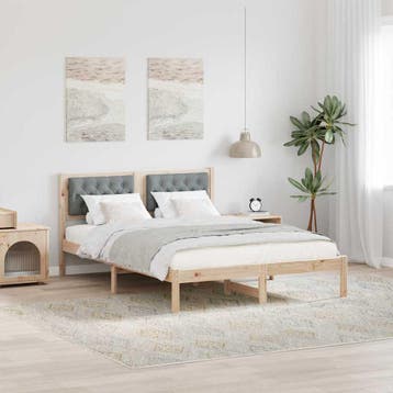 vidaXL Bedframe Lichtgrijs 150 x 200 cm Massief grenenhout, Verzenden, Nieuw