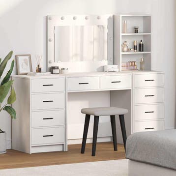 vidaXL Kaptafel 3 st Wit 78,5 x 41 x 135 cm Bewerkt hout, Huis en Inrichting, Verzenden, Nieuw