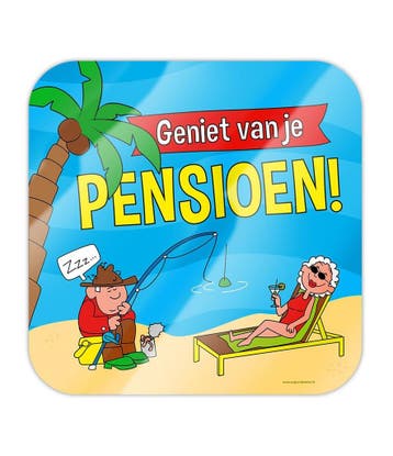 Deurbord Pensioen Cartoon 50cm, Hobby en Vrije tijd, Feestartikelen, Verzenden, Nieuw